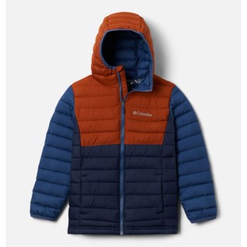 Columbia Powder Lite Hooded, Chamarras Azul Marino Para Niño | 397412-RWQ